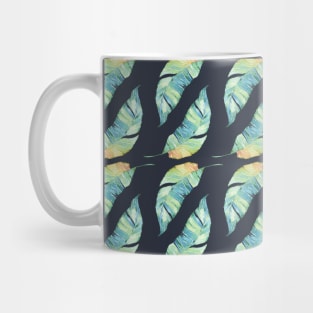 Turquoise teal Tropical Leaf Pattern Mug